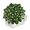 Chrome Diopside Floral Ring In Platinum Over Sterling Silver 6.25 Ctw 2 Chrome Diopside Floral Ring In Platinum Over Sterling Silver 6.25 Ctw -Jewelry store 7491147