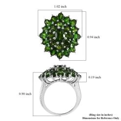 Chrome Diopside Floral Ring In Platinum Over Sterling Silver 6.65 Ctw -Jewelry store 7491147 5 1
