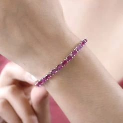 Niassa Ruby (FF) Tennis Bracelet In Platinum Over Sterling Silver (6.50 In) 18.85 Ctw 9 Niassa Ruby (FF) Tennis Bracelet In Platinum Over Sterling Silver (6.50 In) 18.85 Ctw -Jewelry store 7491170 2