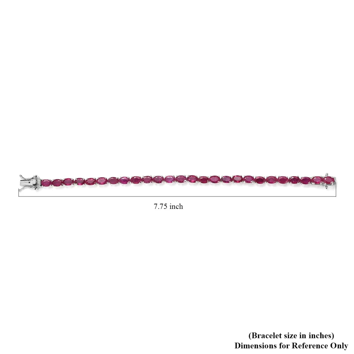 Niassa Ruby (FF) Tennis Bracelet In Platinum Over Sterling Silver (6.50 In) 18.85 Ctw 7 Niassa Ruby (FF) Tennis Bracelet In Platinum Over Sterling Silver (6.50 In) 18.85 Ctw - Image 5