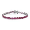 Niassa Ruby Bracelet In Platinum Over Sterling Silver (7.25 In) 19.70 Ctw -Jewelry store 7491171