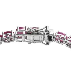 Niassa Ruby Bracelet In Platinum Over Sterling Silver (7.25 In) 19.70 Ctw -Jewelry store 7491171 3