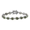 Chrome Diopside, White Zircon Bracelet In Platinum Over Sterling Silver (6.50 In) 7.85 Ctw -Jewelry store 7491223