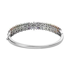 Multi Gemstone Bangle Bracelet In Platinum Over Sterling Silver (8.00 In) 9.65 Ctw -Jewelry store 7491277 4