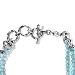 Artisan Crafted Larimar And Madagascar Paraiba Apatite Dragonfly Double-Row Toggle Clasp Bracelet In Sterling Silver (7.25 In) 48.60 Ctw -Jewelry store 7504245 3