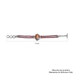 Artisan Crafted Sri Lankan Sunstone And Mozambique Garnet Dragonfly Double-Row Toggle Clasp Bracelet Sterling Silver (7.25 In) 46.90 Ctw -Jewelry store 7504268 4