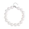 White Shell Pearl 9-11mm Bracelet In Rhodium Over Sterling Silver (7.5-8.5In) -Jewelry store 7505150