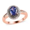 Tanzanite, Natural Champagne And White Diamond Ring In Vermeil RG Over Sterling Silver 1.85 Ctw 2 Tanzanite, Natural Champagne And White Diamond Ring In Vermeil RG Over Sterling Silver 1.85 Ctw -Jewelry store 7505495
