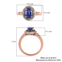 Tanzanite, Natural Champagne And White Diamond Ring In Vermeil RG Over Sterling Silver 1.85 Ctw -Jewelry store 7505495 5