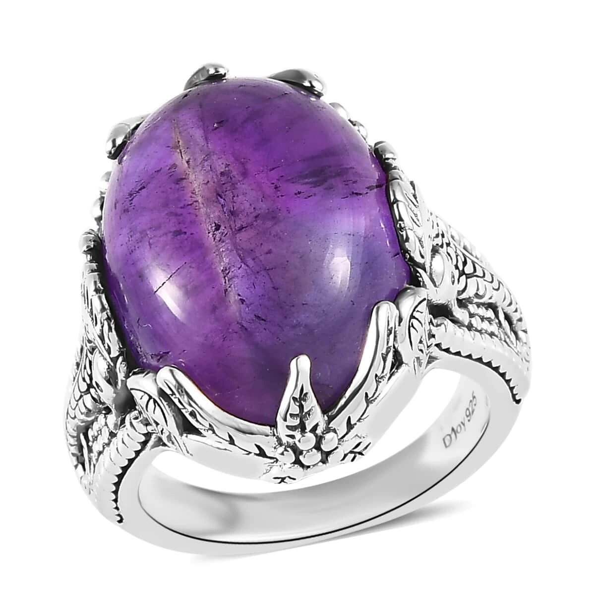 Artisan Crafted African Amethyst Ring In Sterling Silver 13.35 Ctw 3 Artisan Crafted African Amethyst Ring In Sterling Silver 13.35 Ctw