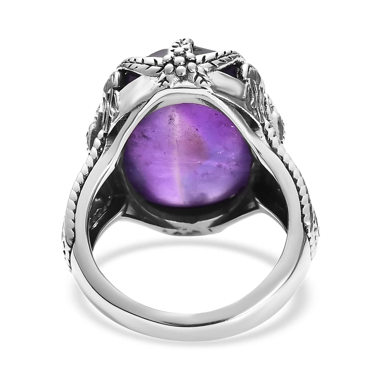 Artisan Crafted African Amethyst Ring In Sterling Silver 13.35 Ctw 7 Artisan Crafted African Amethyst Ring In Sterling Silver 13.35 Ctw - Image 5