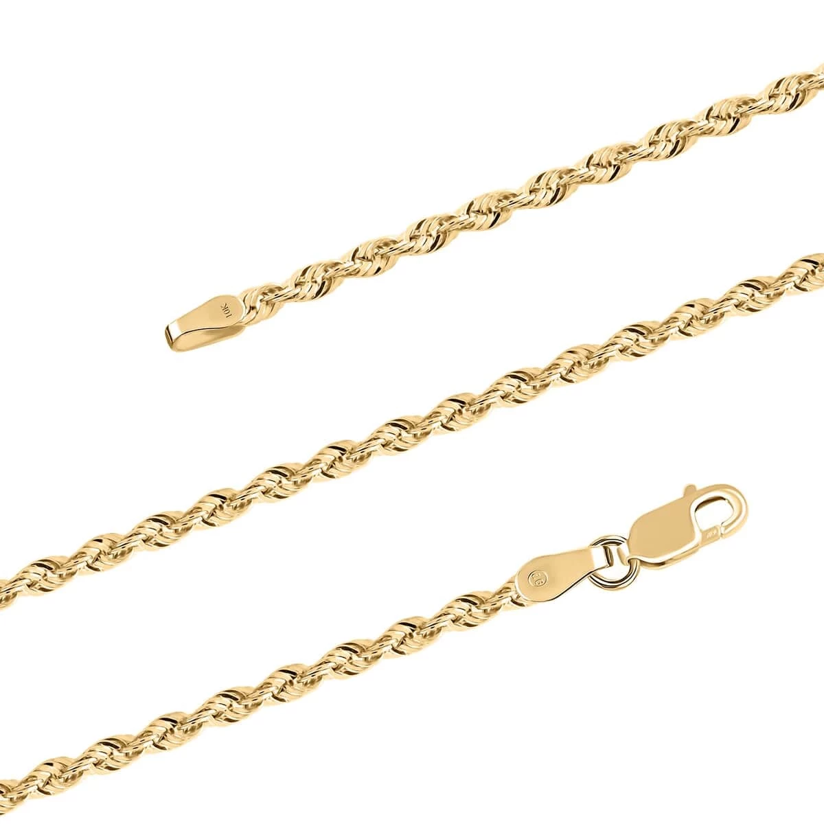 10K Yellow Gold 2.52mm Rope Necklace 24 Inches 4.4 Grams 5 10K Yellow Gold 2.52mm Rope Necklace 24 Inches 4.4 Grams - Image 3