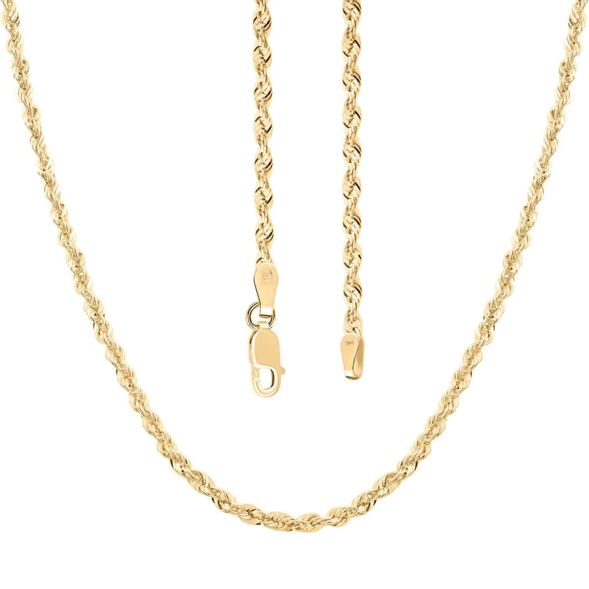 10K Yellow Gold 2.52mm Rope Necklace 24 Inches 4.4 Grams 7 10K Yellow Gold 2.52mm Rope Necklace 24 Inches 4.4 Grams - Image 5