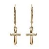 Luxoro 10K Yellow Gold Cross Lever Back Earrings 1.65 Grams -Jewelry store 7508225
