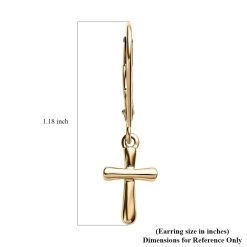 Luxoro 10K Yellow Gold Cross Lever Back Earrings 1.65 Grams -Jewelry store 7508225 4