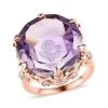 GP Italian Garden Collection Rose De France Amethyst And White Zircon Ring In Vermeil Rose Gold Over Sterling Silver 22.35 Ctw 2 GP Italian Garden Collection Rose De France Amethyst And White Zircon Ring In Vermeil Rose Gold Over Sterling Silver 22.35 Ctw -Jewelry store 7508317
