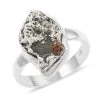 Marvelous Meteorite Solitaire Ring In Sterling Silver -Jewelry store 7509617