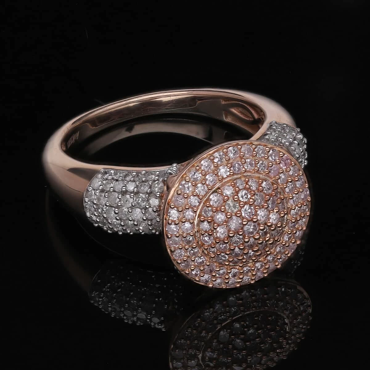 Natural Pink And White Diamond I3 Ring In Vermeil Rose Gold Over Sterling Silver 1.00 Ctw 4 Natural Pink And White Diamond I3 Ring In Vermeil Rose Gold Over Sterling Silver 1.00 Ctw - Image 2