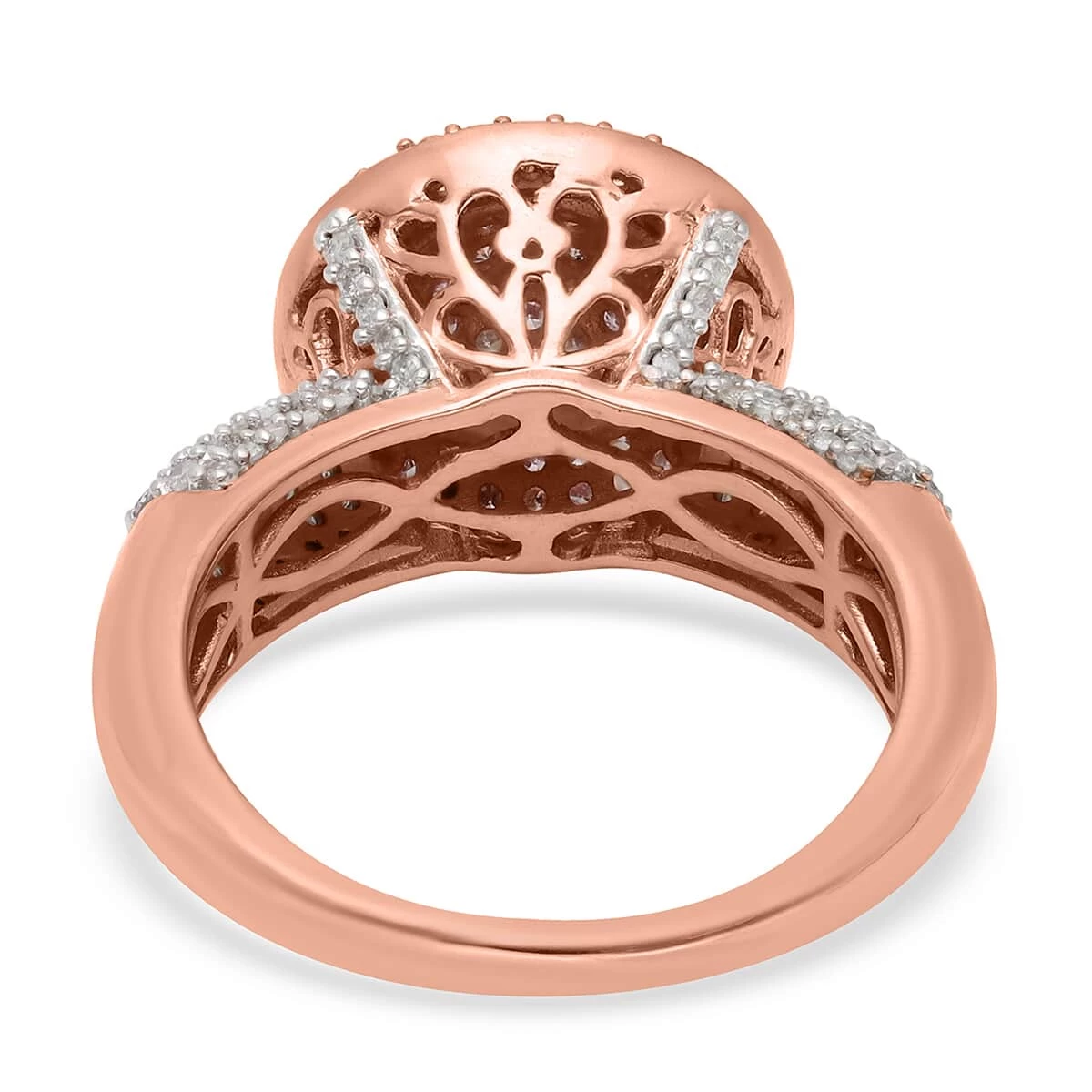 Natural Pink And White Diamond I3 Ring In Vermeil Rose Gold Over Sterling Silver 1.00 Ctw 7 Natural Pink And White Diamond I3 Ring In Vermeil Rose Gold Over Sterling Silver 1.00 Ctw - Image 5