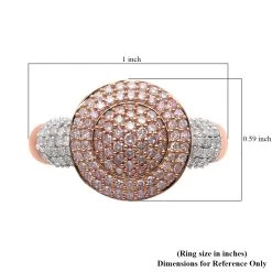 Natural Pink And White Diamond I3 Ring In Vermeil Rose Gold Over Sterling Silver 1.00 Ctw 13 Natural Pink And White Diamond I3 Ring In Vermeil Rose Gold Over Sterling Silver 1.00 Ctw -Jewelry store 7510704 5