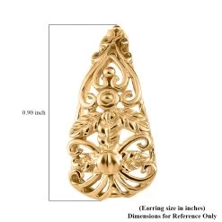 14K Yellow Gold Over Sterling Silver Openwork Earrings -Jewelry store 7510753 7