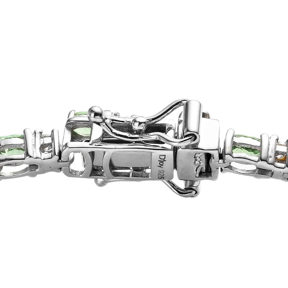 Premium Tsavorite Garnet And Moissanite Tennis Bracelet In Platinum Over Sterling Silver (7.25 In) 5.50 Ctw 6 Premium Tsavorite Garnet And Moissanite Tennis Bracelet In Platinum Over Sterling Silver (7.25 In) 5.50 Ctw - Image 4