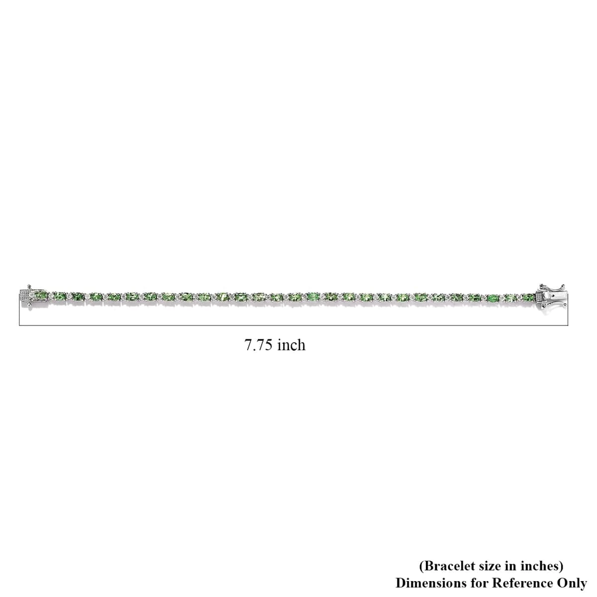 Premium Tsavorite Garnet And Moissanite Tennis Bracelet In Platinum Over Sterling Silver (7.25 In) 5.50 Ctw 7 Premium Tsavorite Garnet And Moissanite Tennis Bracelet In Platinum Over Sterling Silver (7.25 In) 5.50 Ctw - Image 5