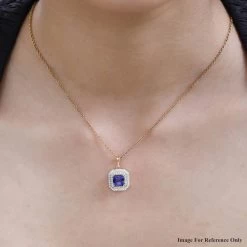 Iliana 18K Yellow Gold AAA Tanzanite And SI Natural Yellow And White Diamond Double Halo Pendant 1.90 Ctw 9 Iliana 18K Yellow Gold AAA Tanzanite And SI Natural Yellow And White Diamond Double Halo Pendant 1.90 Ctw -Jewelry store 7511715 2