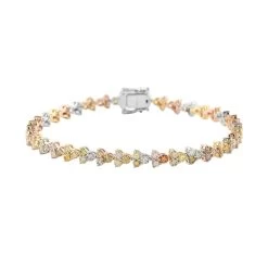 Ankur Treasure Chest 14K White, Yellow And Rose Gold Multi Diamond SI Bracelet (7.25 In) 4.80 Ctw