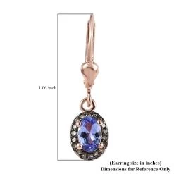 Tanzanite And Natural Champagne Diamond Lever Back Earrings In Vermeil Rose Gold Over Sterling Silver 1.00 Ctw 11 Tanzanite And Natural Champagne Diamond Lever Back Earrings In Vermeil Rose Gold Over Sterling Silver 1.00 Ctw -Jewelry store 7511805 4