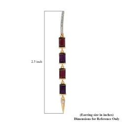 Amethyst And Moissanite Earrings In Vermeil Yellow Gold Over Sterling Silver 5.90 Ctw -Jewelry store 7512252 4