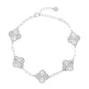 950 Platinum Electroform Floral Station Bracelet (6.50 In) With Lobster Lock & 1.5 Extender 14.65 Grams -Jewelry store 7512268