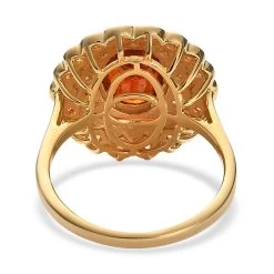 Tangerine Kyanite And Multi Gemstone Double Halo Ring In Vermeil Yellow Gold Over Sterling Silver 5.25 Ctw -Jewelry store 7512354 4