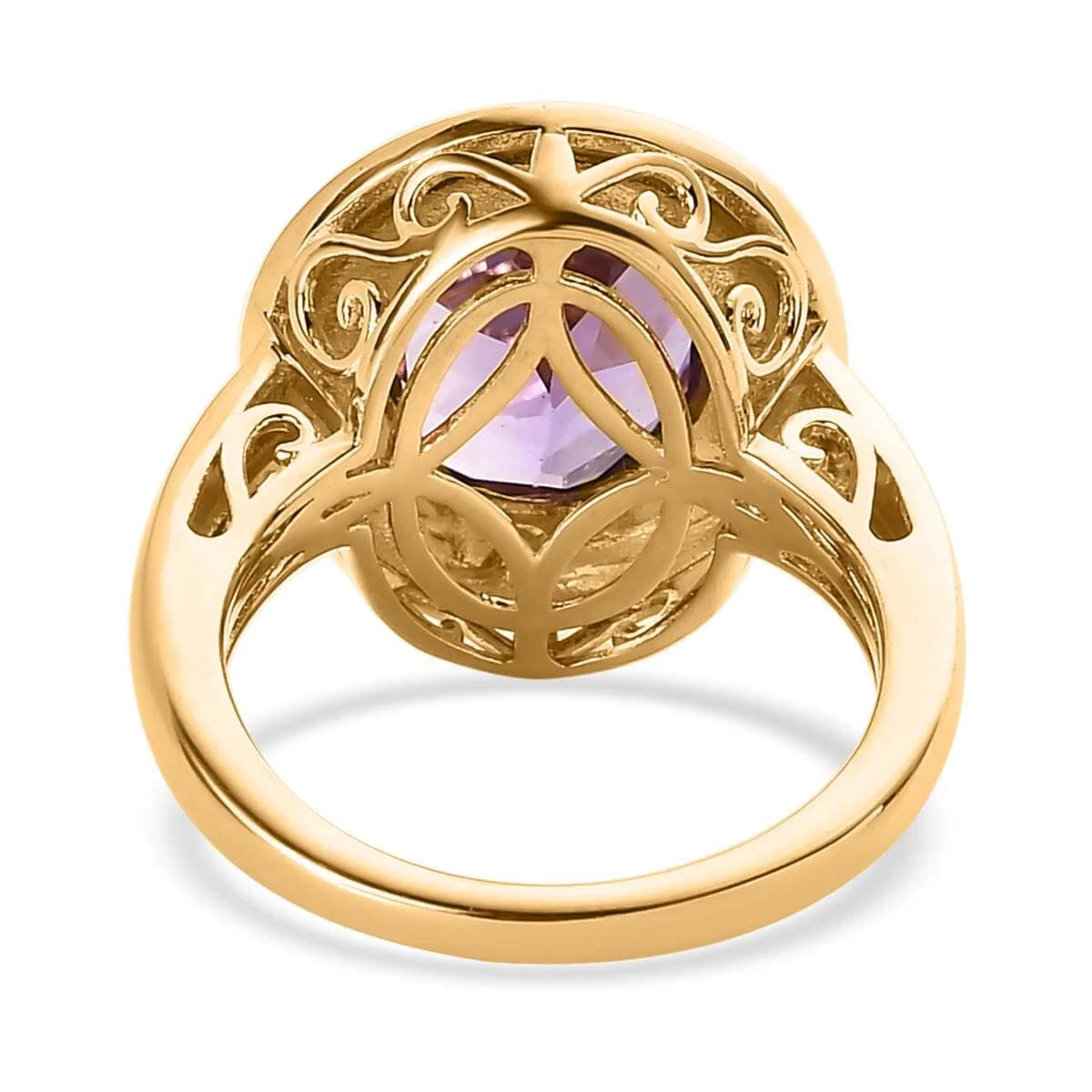 Doorbuster Rose De France Amethyst Solitaire Pink Enameled Ring In Vermeil Yellow Gold Over Sterling Silver 3.25 Ctw 7 Doorbuster Rose De France Amethyst Solitaire Pink Enameled Ring In Vermeil Yellow Gold Over Sterling Silver 3.25 Ctw - Image 5