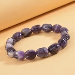Bi-Color Amethyst Carved Beaded Stretch Bracelet 164.00 Ctw -Jewelry store 7512476 1