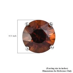 Luxoro 10K White Gold AAA Red Zircon Solitaire Stud Earrings 4.00 Ctw -Jewelry store 7512605 4