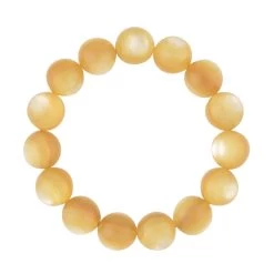 Brazilian Golden Lepidolite Beaded Stretch Bracelet 315.00 Ctw