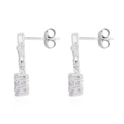 Lustro Stella Finest CZ Dangle Earrings In Platinum Over Sterling Silver 3.15 Ctw -Jewelry store 7512732 3