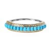 Premium Sleeping Beauty Turquoise Bangle Bracelet In Vermeil Yellow Gold And Platinum Over Sterling Silver (7.25 In) 10.75 Ctw (Del. In 3-5 Days) -Jewelry store 7512742