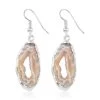 Pink Geode Slice Earrings In Silvertone 28.80 Ctw -Jewelry store 7513501