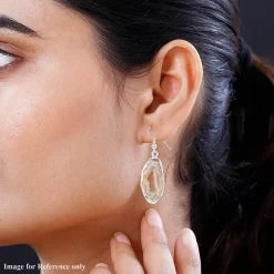 Pink Geode Slice Earrings In Silvertone 28.80 Ctw 9 Pink Geode Slice Earrings In Silvertone 28.80 Ctw -Jewelry store 7513501 2