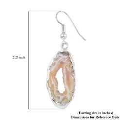 Pink Geode Slice Earrings In Silvertone 28.80 Ctw 11 Pink Geode Slice Earrings In Silvertone 28.80 Ctw -Jewelry store 7513501 4