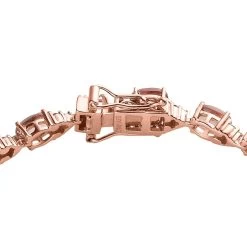 Red Rose Apatite And Moissanite Bracelet In Vermeil Rose Gold Over Sterling Silver (7.25 In) 10.75 Ctw 10 Red Rose Apatite And Moissanite Bracelet In Vermeil Rose Gold Over Sterling Silver (7.25 In) 10.75 Ctw -Jewelry store 7513906 3