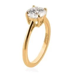 Ankur Treasure Chest Moissanite Solitaire Ring, Moissanite Ring, Vermeil Yellow Gold Over Sterling Silver Ring 0.90 Ctw -Jewelry store 7514219 4