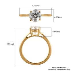 Ankur Treasure Chest Moissanite Solitaire Ring, Moissanite Ring, Vermeil Yellow Gold Over Sterling Silver Ring 0.90 Ctw -Jewelry store 7514219 6