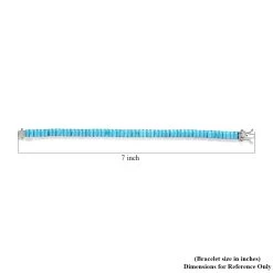 Premium Sleeping Beauty Turquoise Tennis Bracelet In Platinum Over Sterling Silver (6.50 In) 15.50 Ctw -Jewelry store 7514304 4