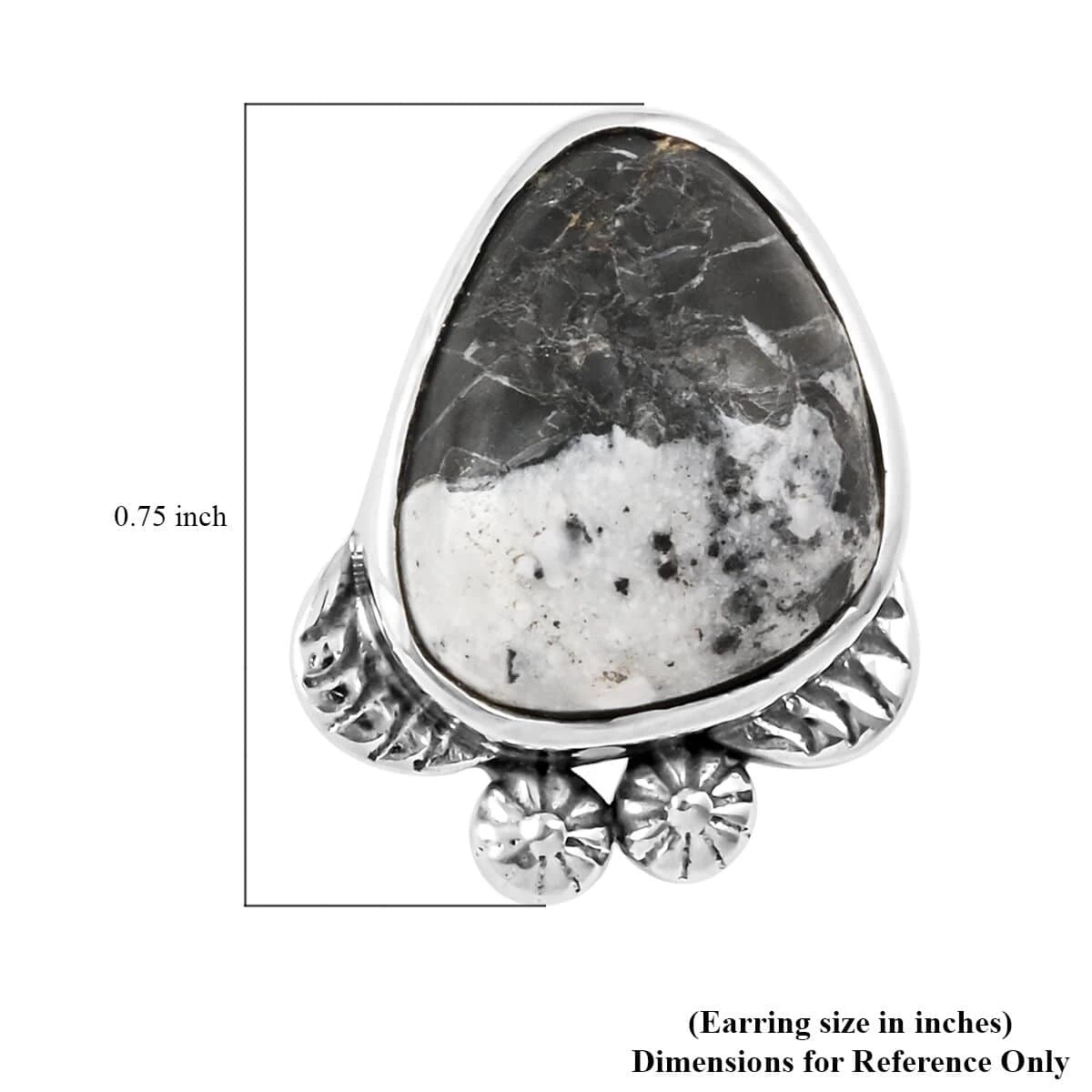 Artisan Crafted White Buffalo Earrings In Sterling Silver 9.00 Ctw 7 Artisan Crafted White Buffalo Earrings In Sterling Silver 9.00 Ctw - Image 5