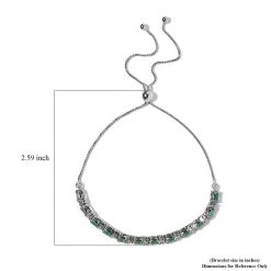 AAA Kagem Zambian Emerald And Moissanite Bolo Bracelet In Platinum Over Sterling Silver 3.00 Ctw -Jewelry store 7515004 4