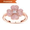 Natural Pink And White Diamond Four Leaf Clover Ring In Vermeil Rose Gold Over Sterling Silver 0.50 Ctw 1 Natural Pink And White Diamond Four Leaf Clover Ring In Vermeil Rose Gold Over Sterling Silver 0.50 Ctw -Jewelry store 7515156