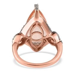 Morganique Quartz (Triplet) And White Zircon Fancy Ring In Vermeil Rose Gold Over Sterling Silver 12.00 Ctw -Jewelry store 7515450 4